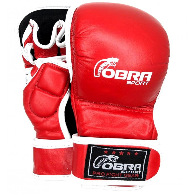 Перчатки MMA Cobra кожа красный