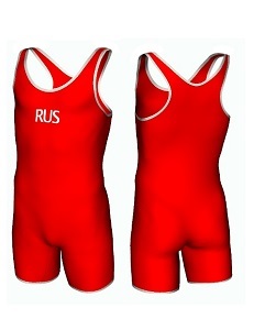 Трико борцовское 6817Rus средняя пройма красный